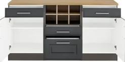 KOCHSTATION Unterschrank »KS-Stockholm« 150 cm breit, hochwertige MDF-Fronten mit Fräsung, viel Stauraum