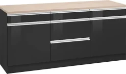 KOCHSTATION Unterschrank »KS-Ohio« Breite 180 cm