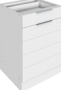 KOCHSTATION Unterschrank »KS-Luhe« 60 cm breit, hochwertige MDF-Fronten mit waagerechter Lisene