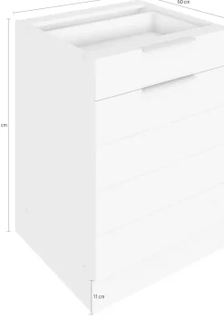 KOCHSTATION Unterschrank »KS-Luhe« 60 cm breit, hochwertige MDF-Fronten mit waagerechter Lisene