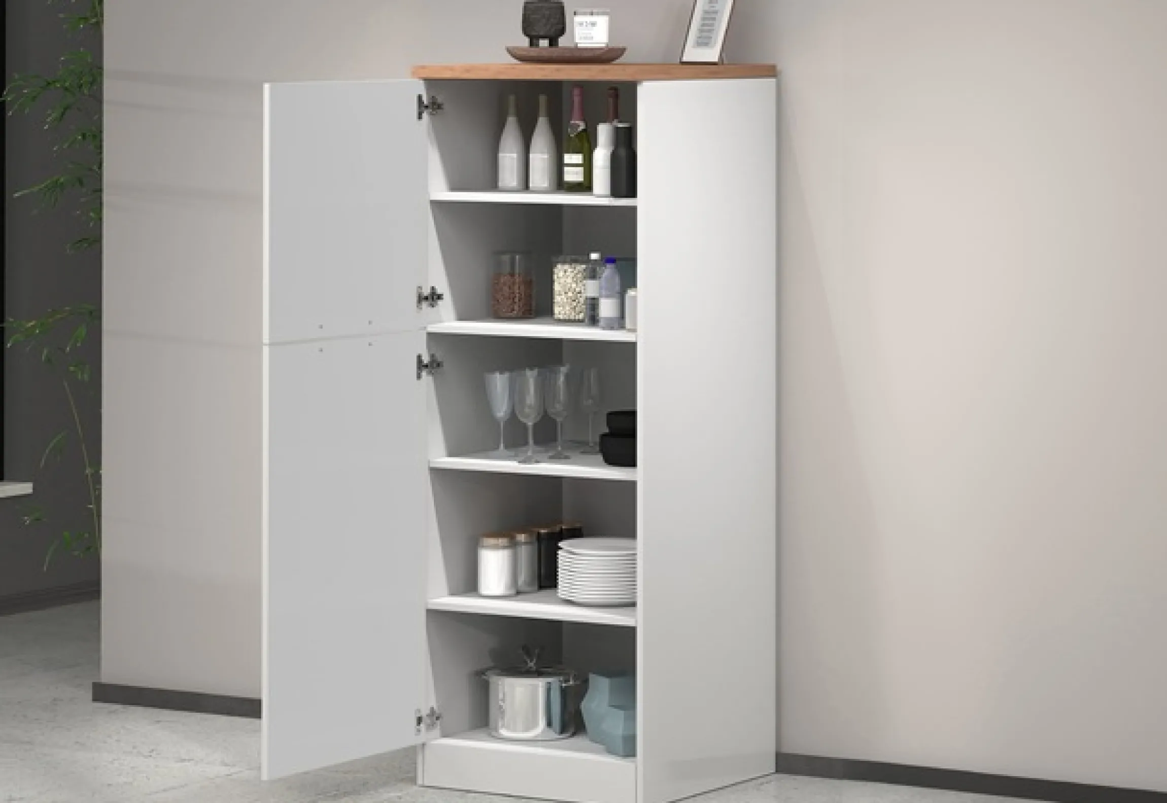 KOCHSTATION Vorratsschrank »KS-Sole,Hauswirtschaftsschrank,Stauschrank,Küchenschrank« Breite/Höhe 60/165 cm, 5 Fächer