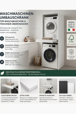 KOCHSTATION Waschmaschinenumbauschrank »KS-Linda« Breite 67 cm, 25mm starke Wände, ausziehbare Ablage