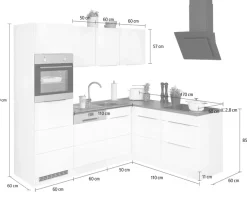 KOCHSTATION Winkelküche »KS-Brindisi« Stellbreite 230/170 cm, wahlweise mit E-Geräten, mit MDF-Fronten