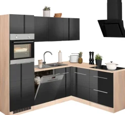 KOCHSTATION Winkelküche »KS-Brindisi« Stellbreite 230/170 cm, wahlweise mit E-Geräten, mit MDF-Fronten