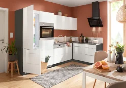 KOCHSTATION Winkelküche »KS-Brindisi Stellbreite 290/170 cm« wahlweise mit E-Geräten und Induktion, mit MDF-Fronten