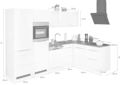 KOCHSTATION Winkelküche »KS-Brindisi Stellbreite 290/170 cm« wahlweise mit E-Geräten und Induktion, mit MDF-Fronten