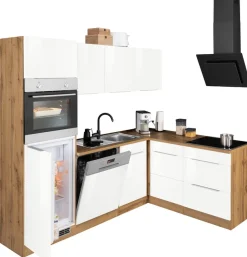 KOCHSTATION Winkelküche »KS-Brindisi Stellbreite 230/170 cm« wahlweise mit E-Geräten und Induktion, mit MDF-Fronten