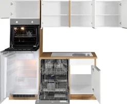 KOCHSTATION Winkelküche »KS-Brindisi Stellbreite 230/170 cm« wahlweise mit E-Geräten und Induktion, mit MDF-Fronten