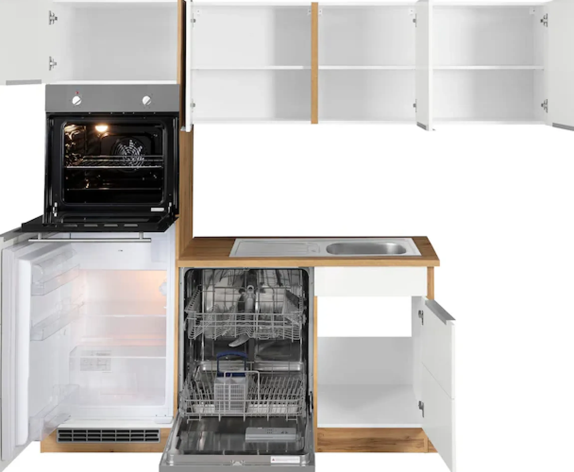 KOCHSTATION Winkelküche »KS-Brindisi Stellbreite 230/170 cm« wahlweise mit E-Geräten und Induktion, mit MDF-Fronten
