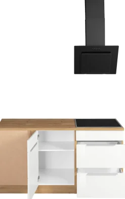 KOCHSTATION Winkelküche »KS-Brindisi Stellbreite 230/170 cm« wahlweise mit E-Geräten und Induktion, mit MDF-Fronten