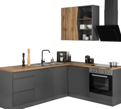 KOCHSTATION Winkelküche »KS-Bruneck« Stellbreite 240/180 cm breit, wahlweise mit oder ohne E-Geräte, MDF