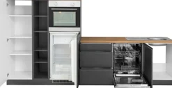 KOCHSTATION Winkelküche »KS-Bruneck« Stellbreite 380/180 cm breit, ohne E-Geräten, MDF Fronten