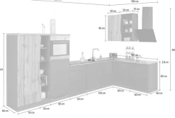 KOCHSTATION Winkelküche »KS-Bruneck« Stellbreite 380/180 cm breit, ohne E-Geräten, MDF Fronten