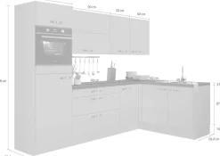 KOCHSTATION Winkelküche »KS-Cara« mit Vollauszügen und Soft-Close-Funktion,Stellbreite 265 x 175 cm