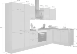 KOCHSTATION Winkelküche »KS-Cara« mit Vollauszügen und Soft-Close-Funktion,Stellbreite 315 x 175 cm