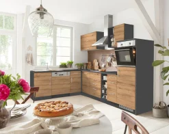 KOCHSTATION Winkelküche »KS-Colmar« ohne E-Geräte, Stellbreite 210/300 cm