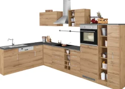 KOCHSTATION Winkelküche »KS-Colmar« mit E-Geräten, Stellbreite 210/360 cm