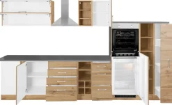 KOCHSTATION Winkelküche »KS-Colmar« mit E-Geräten, Stellbreite 210/360 cm