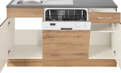 KOCHSTATION Winkelküche »KS-Colmar« mit E-Geräten, Stellbreite 210/360 cm