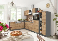 KOCHSTATION Winkelküche »KS-Colmar« mit E-Geräten, Stellbreite 210/330 cm