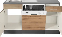 KOCHSTATION Winkelküche »KS-Colmar« mit E-Geräten, Stellbreite 210/330 cm