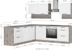 KOCHSTATION Winkelküche »KS-Lana« Stellbreite 240/240 cm, wahlweise mit und ohne E-Geräte