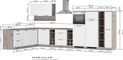 KOCHSTATION Winkelküche »KS-Lana« Stellbreite 240/420 cm, wahlweise mit E-Geräten