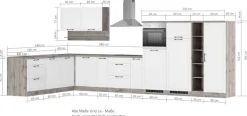 KOCHSTATION Winkelküche »KS-Lana« Stellbreite 240/440 cm, wahlweise mit E-Geräten