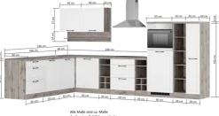 KOCHSTATION Winkelküche »KS-Lana« Stellbreite 240/360 cm, wahlweise mit E-Geräten