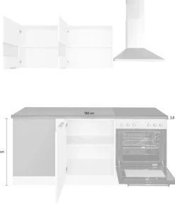 KOCHSTATION Winkelküche »KS-Luhe« Stellbreite 240x180 cm, wahlweise mit oder ohne E-Geräten, MDF-Fronten