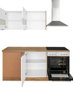KOCHSTATION Winkelküche »KS-Luhe« Stellbreite 240x180 cm, wahlweise mit oder ohne E-Geräten, MDF-Fronten