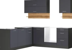KOCHSTATION Winkelküche »KS-Milan« Stellbreite 220/220 cm, viel Stauraum, wahlweise mit E-Geräten