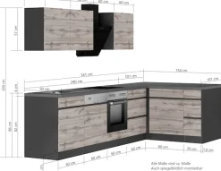 KOCHSTATION Winkelküche »KS-Riesa« Stellbreite 340x150 cm, wahlweise mit oder ohne E-Geräte