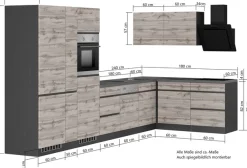 KOCHSTATION Winkelküche »KS-Riesa« Stellbreite 390/180 cm, ohne E-Geräte