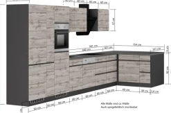 KOCHSTATION Winkelküche »KS-Riesa« Stellbreite 490/153 cm, wahlweise mit Induktionskochfeld