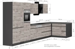 KOCHSTATION Winkelküche »KS-Riesa« Stellbreite 490/153 cm, ohne E-Geräte
