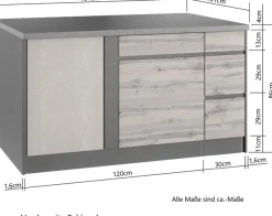 KOCHSTATION Winkelküche »KS-Riesa« Stellbreite 490/153 cm, ohne E-Geräte