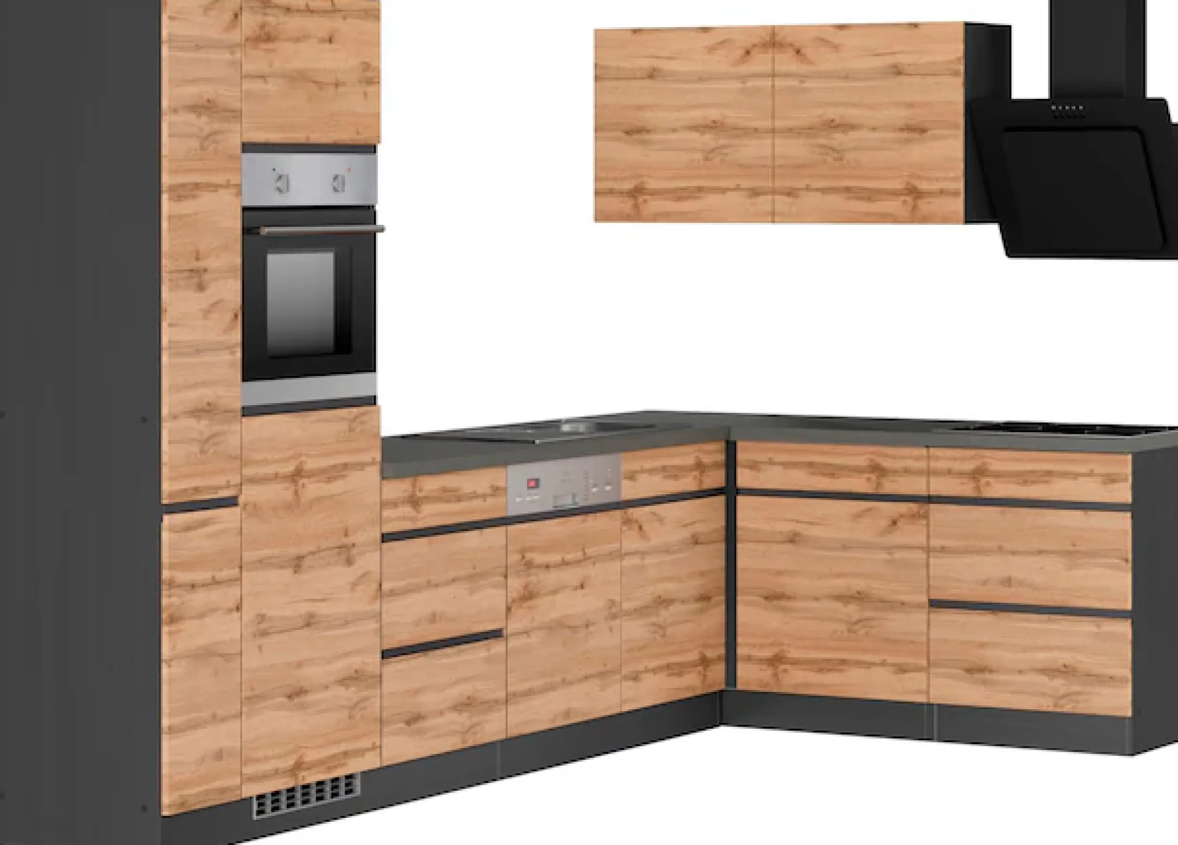 KOCHSTATION Winkelküche »KS-Riesa« Stellbreite 330/180 cm, wahlweise mit Induktionskochfeld