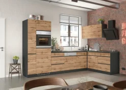 KOCHSTATION Winkelküche »KS-Riesa« Stellbreite 330/180 cm, wahlweise mit Induktionskochfeld