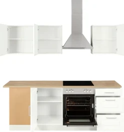 KOCHSTATION Winkelküche »KS-Stockholm – Küche mit hochwertiger und detailreicher Landhausfront« Stellbreite 220x220 cm, wahlweise mit E-Geräten, MDF-Fronten