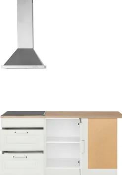 KOCHSTATION Winkelküche »KS-Stockholm – Küche mit hochwertiger und detailreicher Landhausfront« Stellbreite 230x170 cm, wahlweise mit E-Geräten, MDF-Fronten