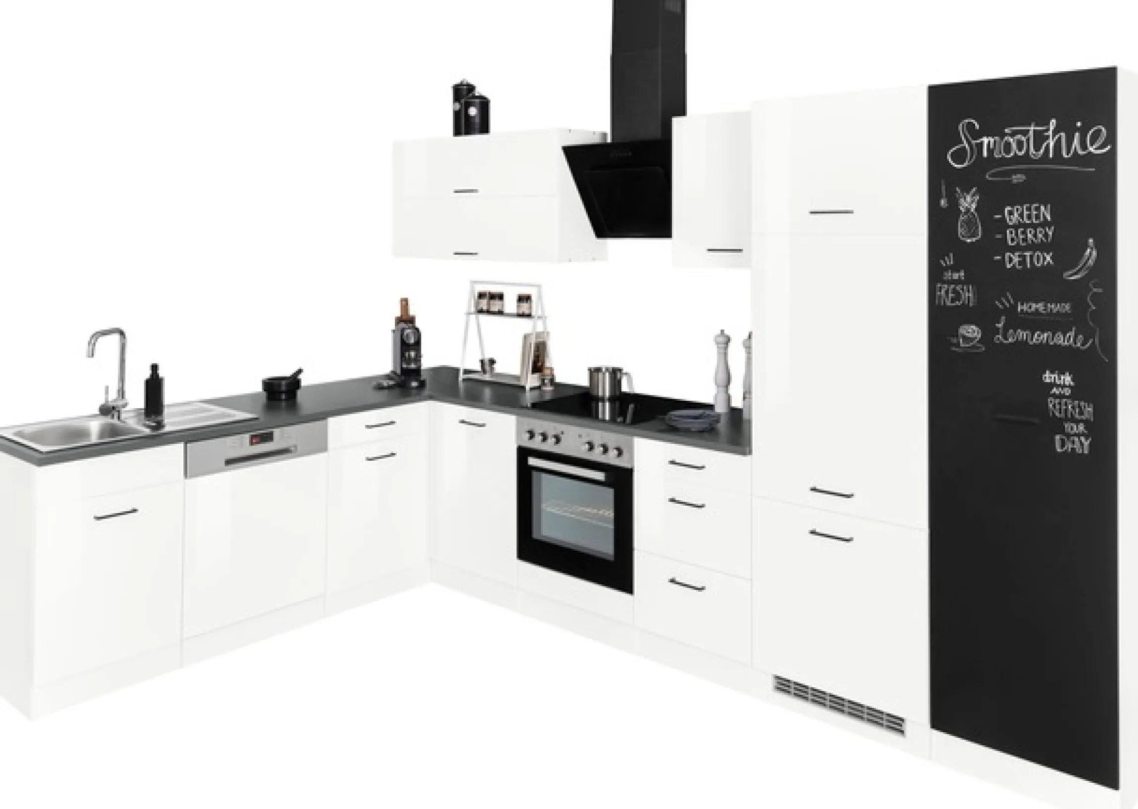 KOCHSTATION Winkelküche »KS-Trier« ohne E-Geräte, Stellbreite 220/330 cm