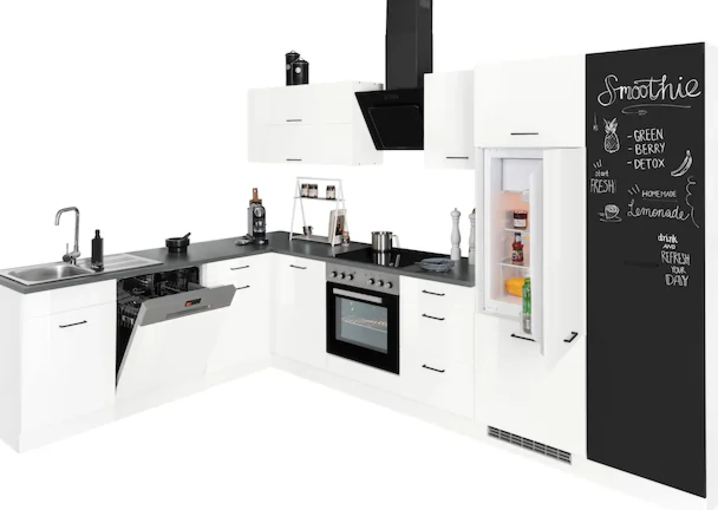 KOCHSTATION Winkelküche »KS-Trier« ohne E-Geräte, Stellbreite 220/330 cm