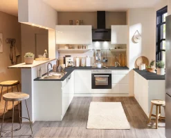 KOCHSTATION Winkelküche »KS-Virginia,neu in verbesserter Ausführung« Arbeitsplatte 38 mm stark, Stauraum, Softclose,Stellbreite 220/220 cm, Soft-Close,wahlweise mit E-Geräten