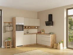 KOCHSTATION Winkelküche »KS-Virginia,neu in verbesserter Ausführung« Arbeitsplatte 38 mm stark, Stauraum, Softclose,Stellbreite 230/190 cm, Soft-Close,wahlweise mit E-Geräten