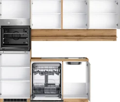 KOCHSTATION Winkelküche »KS-Virginia,neu in verbesserter Ausführung« Arbeitsplatte 38 mm stark, Stauraum, Softclose,Stellbreite 230/190 cm, Soft-Close,wahlweise mit E-Geräten