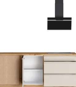 KOCHSTATION Winkelküche »KS-Virginia,neu in verbesserter Ausführung« Arbeitsplatte 38 mm stark, Stauraum, Softclose,Stellbreite 230/190 cm, Soft-Close,wahlweise mit E-Geräten