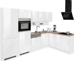 KOCHSTATION Winkelküche »KS-Virginia,neu in verbesserter Ausführung« Arbeitsplatte 38 mm stark, Stauraum, Softclose,Stellbreite 290/190 cm cm, Soft-Close, wahlweise mit Induktion