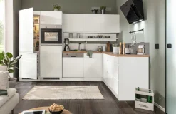 KOCHSTATION Winkelküche »KS-Virginia,neu in verbesserter Ausführung« Arbeitsplatte 38 mm stark, Stauraum, Softclose,Stellbreite 290/190 cm cm, Soft-Close, wahlweise mit Induktion