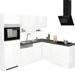 KOCHSTATION Winkelküche »KS-Virginia,neu in verbesserter Ausführung« Arbeitsplatte 38 mm stark, Stauraum, Softclose,Stellbreite 230/190 cm, Soft-Close, ohne E-Geräte